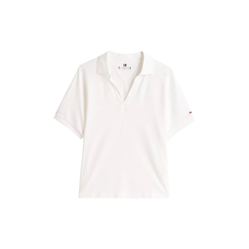 Tommy Hilfiger Polo Polo Donna Relaxed fit scollo a V XS P25 - TOMMY HILFIGERWW44512 - YBL - XS - Francavilla Moda